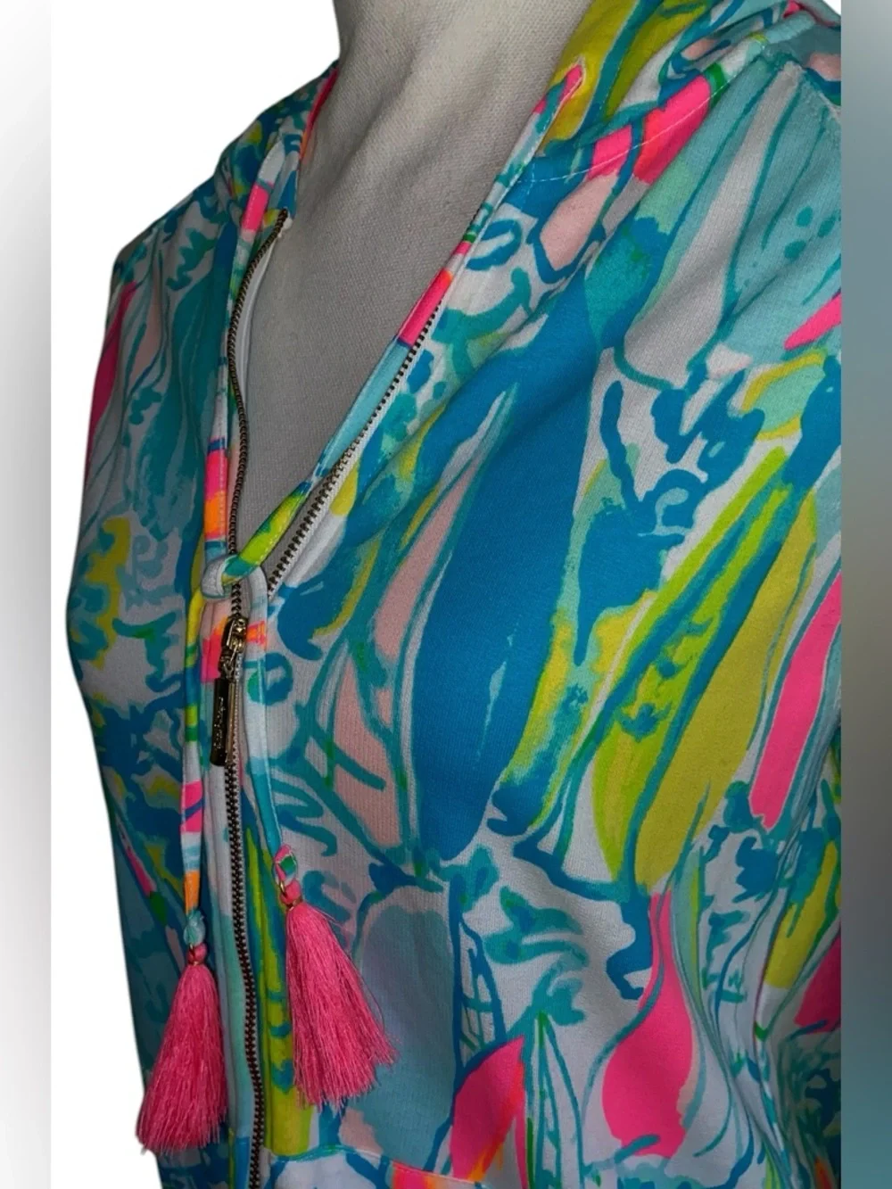 LILLY PULITZER MOORING HOODIE Sweatshirt/Jacket “Beach & Bae” MLT color Size XS - Picture 3 of 9